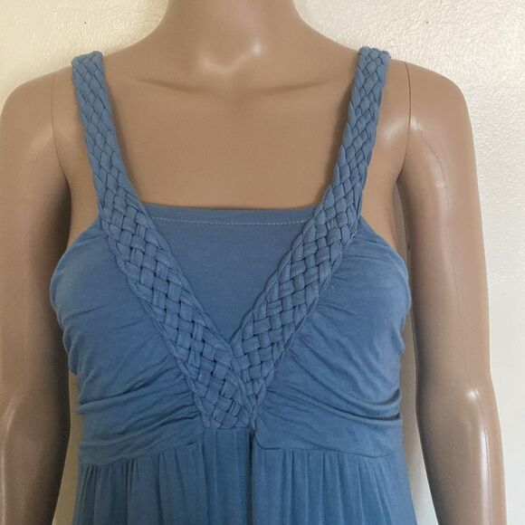 Design History Blue White Tie Dye Braids Strap Vacation Beach Maxi Dress Size M - Picture 3 of 8